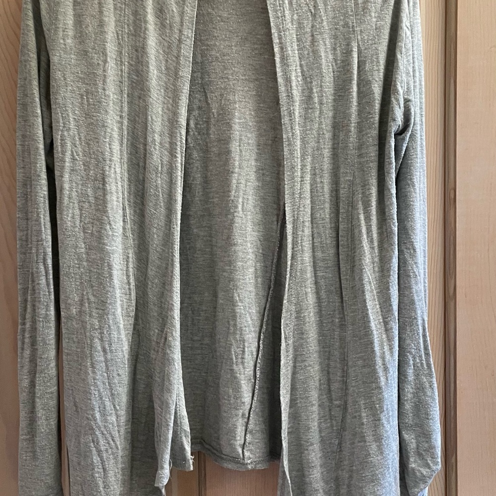 Light Gray Open Front Cardigan